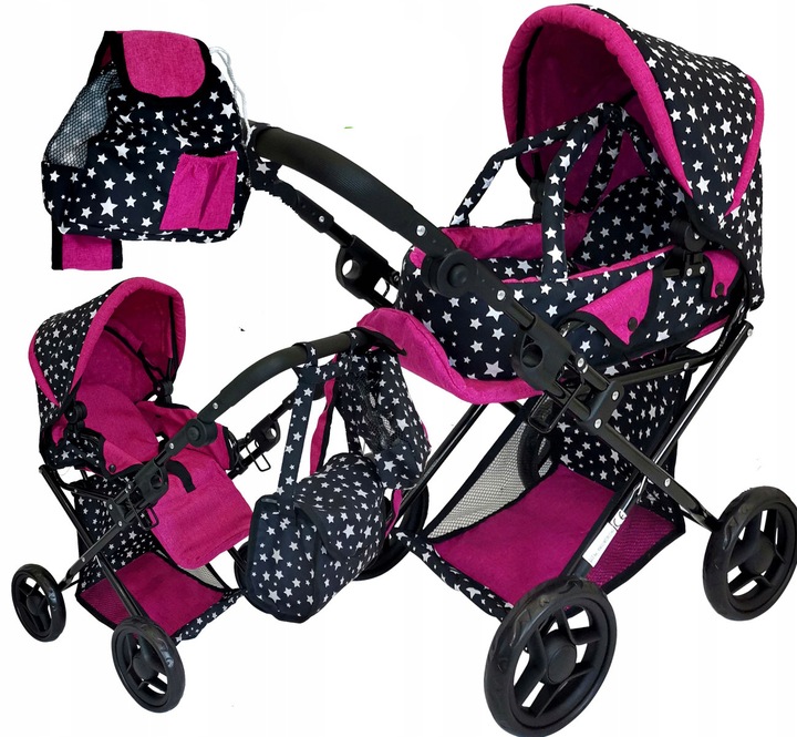 WÓZEK DLA LALEK NOSIDŁO TORBA POŚCIEL PLECAK