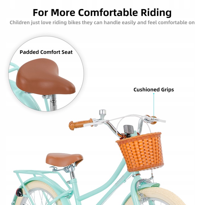 STITCH 18-calowy rower dla dzieci 5-9 lat Koło treningowe Kosz hamulca