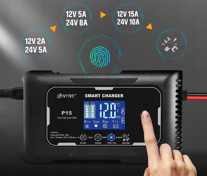 PROSTOWNIK DO AKUMULATORA AUTOMATYCZNY SMART 12/24V ŁADOWARKA