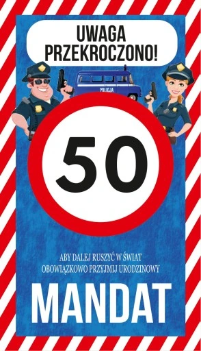 Kubek Torebka Kartka PREZENT na 50 URODZINY DLA KOBIETY, 50tkę