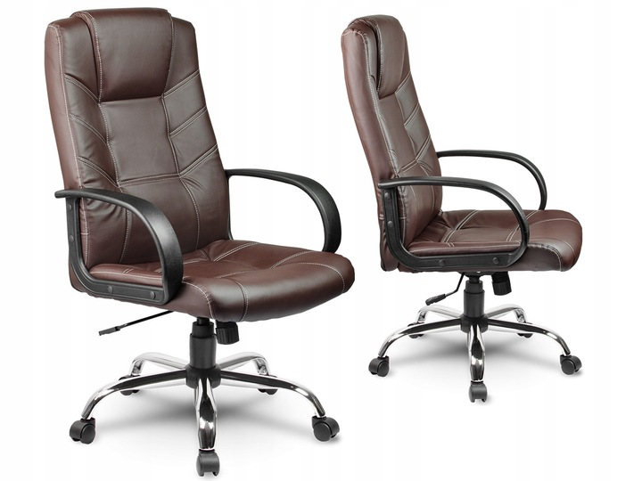 FOTEL BIUROWY OBROTOWY CHROM KRZESŁO SOFOTEL