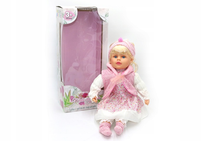 DUŻA LALKA Z DŁUGIMI WŁOSAMI MAŁA ELEGANTKA ŚPIEWA MÓWI 55 CM