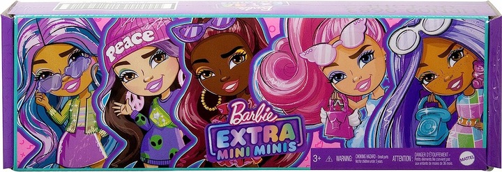 LALKA BARBIE EXTRA MINI MINIS zestaw 5 lalek