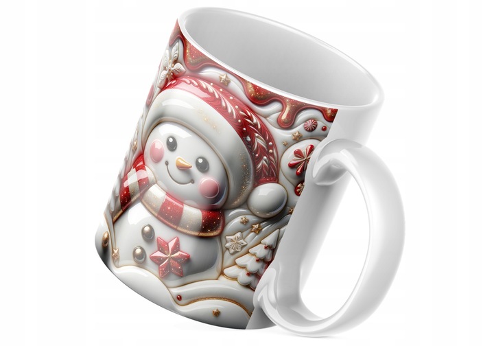 Świąteczny Kubek 3D Bałwanek - Idealny Na Prezent - NOWOŚĆ - HIT