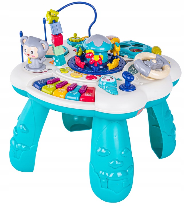 Edukacyjny Stolik Interaktywny Organki Cymbałki Melodie Zwierzątka Mikrofon