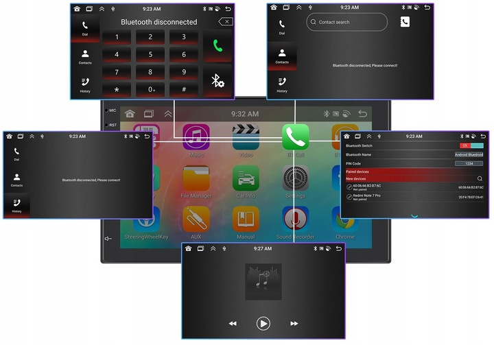 RADIO SAMOCHODOWE 2 DIN 4GB/64GB ANDROID AUTO CARPLAY ANDROID 13 RDS DSP 7"