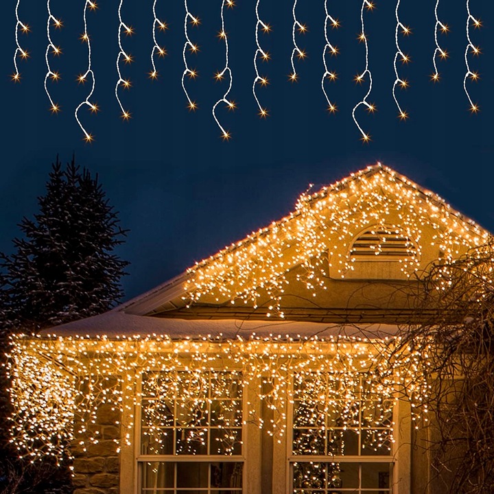 LAMPKI ZEWNĘTRZNE SOPLE CHOINKOWE 500 LED ŚWIATEŁKA ŚWIĄTECZNE +FLASH 22.5M