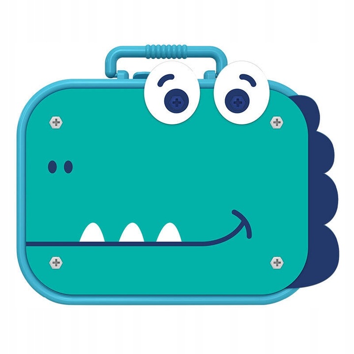 Klocki konstrukcyjne w walizce wkrętarka śrubki do skręcania dinozaur