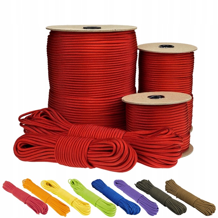Linka EDCX 4mm Paracord 550 - (Red, 50 m)
