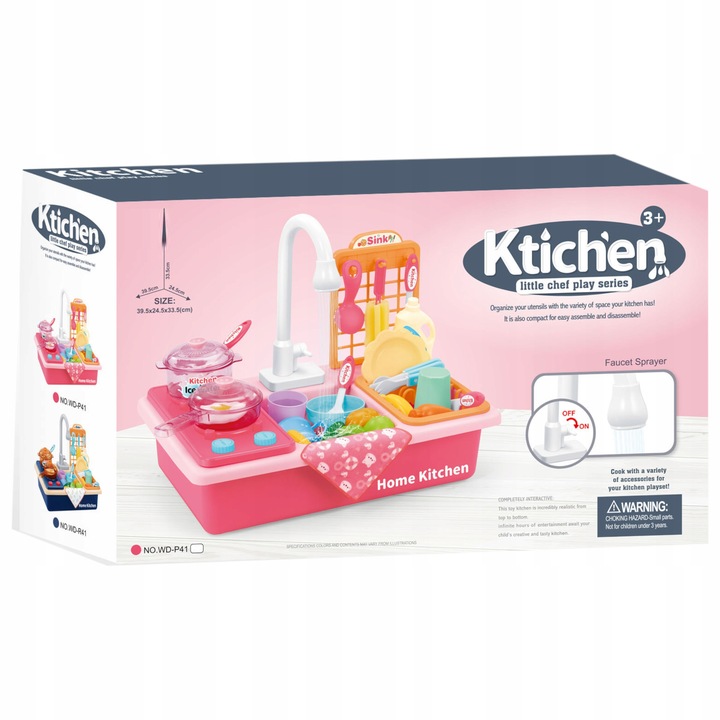 DUŻY ZLEWOZMYWAK AKCESORIA KRAN WODA NOWY KUCHNIA DLA DZIECI ZESTAW PREZENT