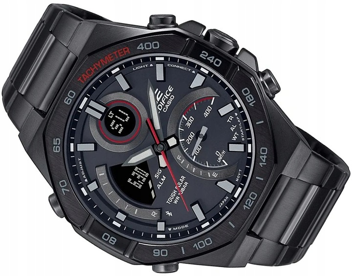 MĘSKI ZEGAREK CASIO EDIFICE PREMIUM ECB-950DC-1AEF CZARNY SOLAR BLUETOOTH