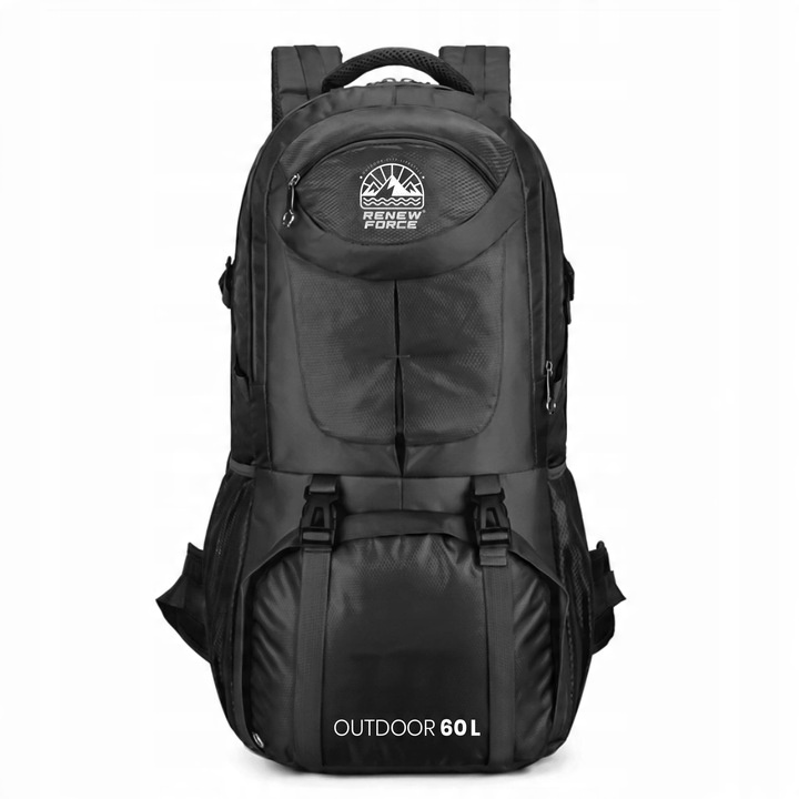 PLECAK TURYSTYCZNY TREKKINGOWY 60L GÓRSKI W GÓRY MĘSKI DAMSKI MOCNY CZARNY