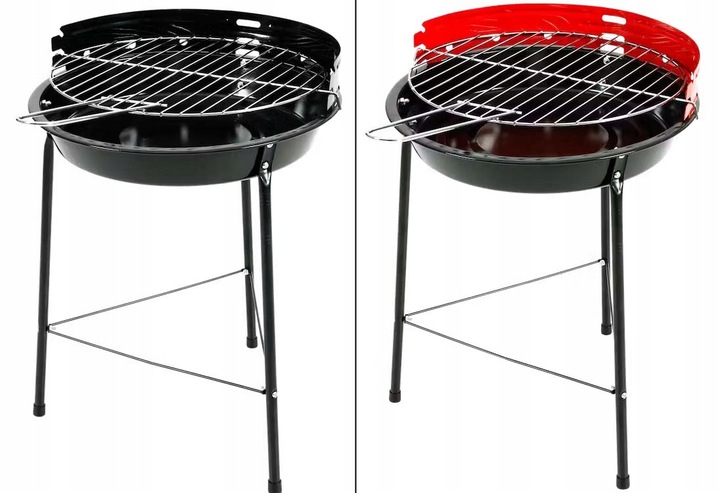 GRILL OGRODOWY TURYSTYCZNY PRZENOŚNY OKRĄGŁY WĘGLOWY KLASYCZNY KEMPINGOWY