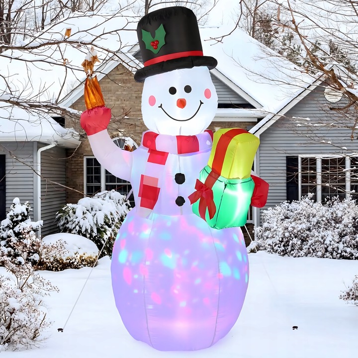 BAŁWAN nadmuchiwany ŚWIECĄCY DUŻY pompowany LED 150cm dmuchaniec