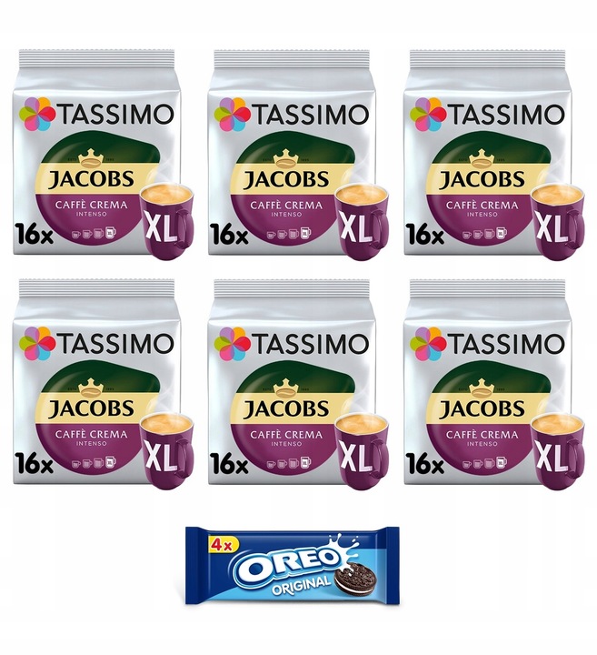 Kapsułki Tassimo Caffe Crema XL Intenso, 5+1 opakowanie GRATIS!