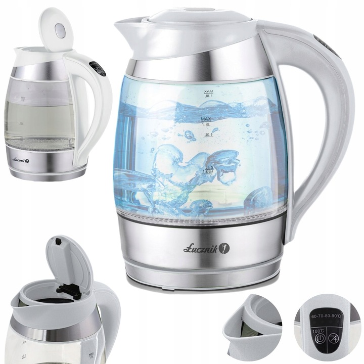 Czajnik Łucznik z regulacją temperatury WK-2020 biały 2200W 1,8L