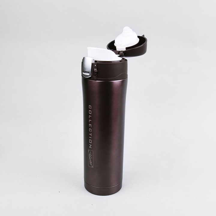 Elegancki Brązowy KUBEK TERMICZNY 450ML TERMOS Stalowy Bidon Maestro Brown