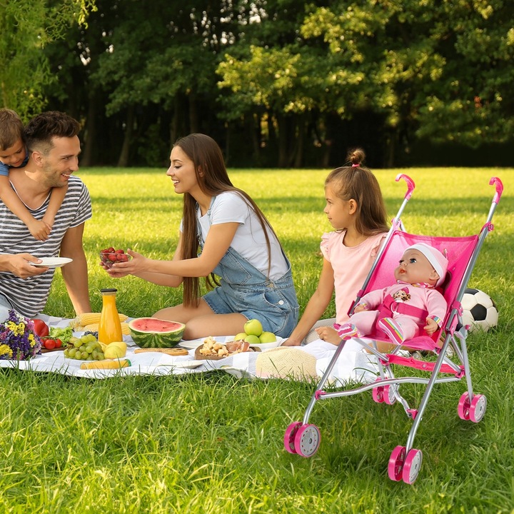 WÓZEK DLA LALEK SPACERÓWKA PARASOLKA JEDNOROŻEC LEKKI SKŁADANY SPACEROWY