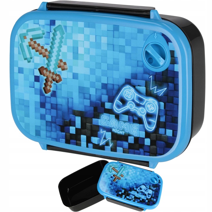 ZESTAW ŚNIADANIOWY BIDON ŚNIADANIÓWKA TRITAN 450ml BPA FREE PIXELE PAD