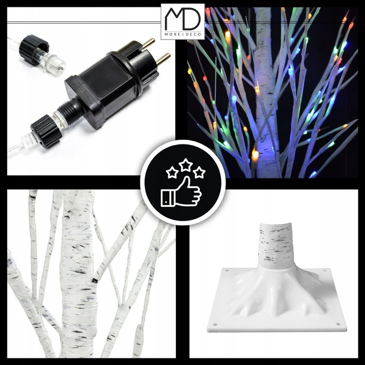 Brzoza led 120cm 48led multikolor drzewko dekoracja bożenarodzenie kolorowy