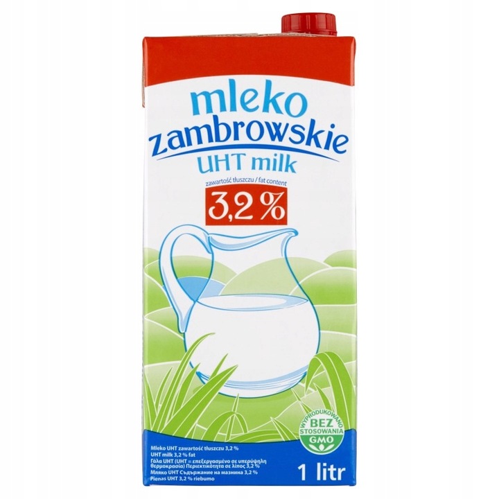 Mleko zambrowskie UHT 3,2% 1 l x 12 sztuk