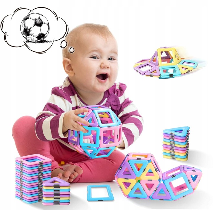 MAGNETYCZNE KLOCKI KONSTRUKCYJNE, 40 KLOCKÓW MAGNETYCZNYCH DLA DZIECI