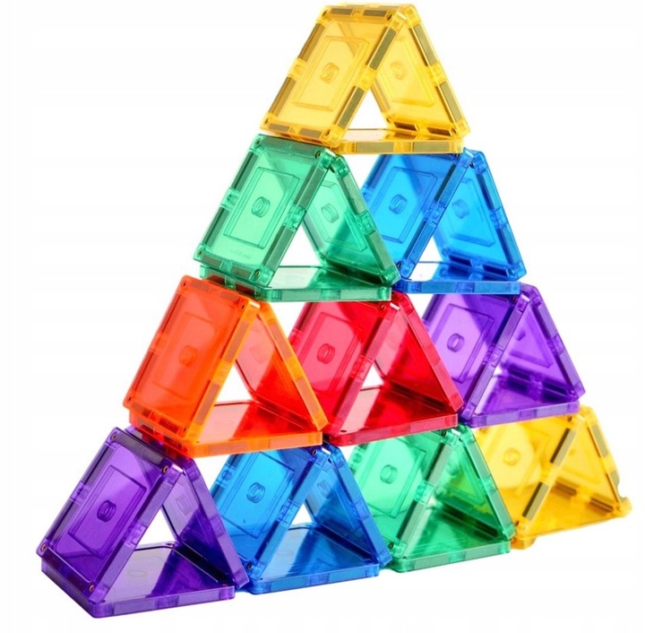 Klocki MAGNETYCZNE duży zestaw mocne magnesy PANELE MŁYN 130 elementów