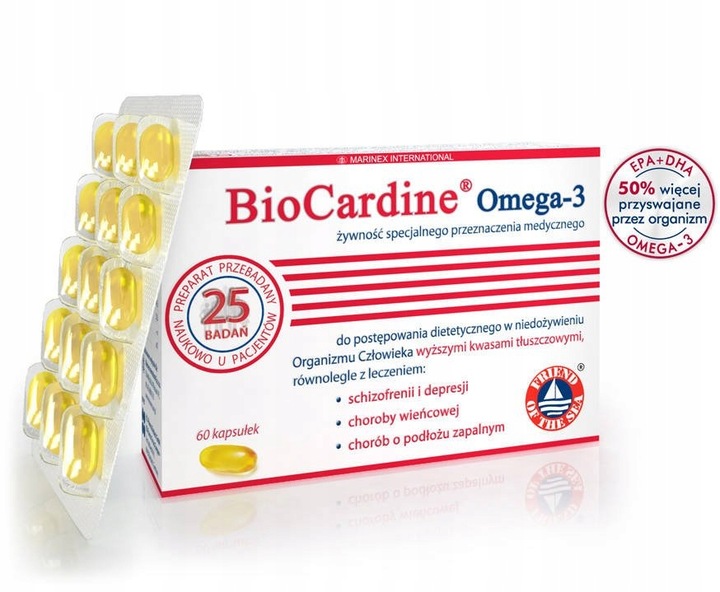 BIOCARDINE OMEGA 3 OLEJ 60KAPSUŁEK