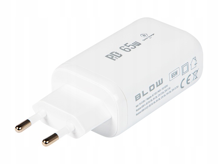 ŁADOWARKA SIECIOWA USB 2xUSB-C 65W SZYBKA QC4+ PD