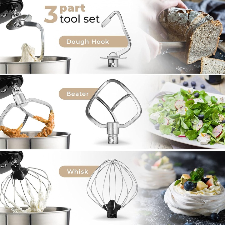 PLANETARNY mikser Robot kuchenny 600W misa RVS 4L 3 mieszadła 6 prędkości