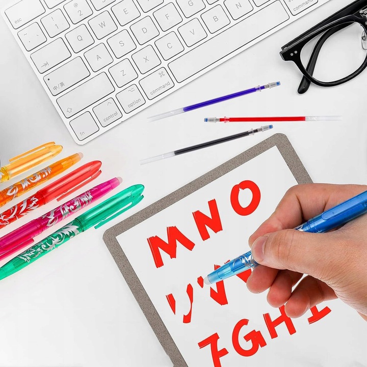 12 ZMAZYWALNE DŁUGOPISY KOLOROWE ZESTAW DO BUDŻETOWANIA PRZYBORÓW SZKOLNYCH