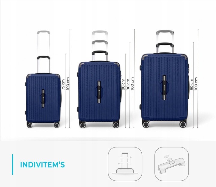 WALIZKA DUŻA PODRÓŻNA BAGAŻ NA KÓŁKACH ABS TWARDA TORBA MOCNA NEW XXL