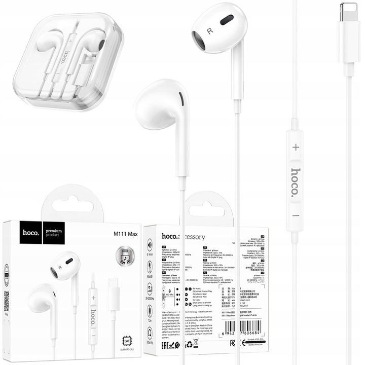 Słuchawki audio douszne sportowe do iPhone 11 12 13 14 mini Plus Pro Max