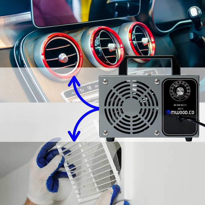 OZONATOR GENERATOR OZONU OCZYSZCZACZ DO POWIETRZA 60 000 mg/h +TIMER 110W