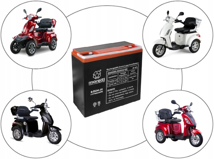 AKUMULATOR DO SKUTERA ELEKTRYCZNEGO WÓZKA INWALIDZKIEGO 12V 20AH TRES BARTO