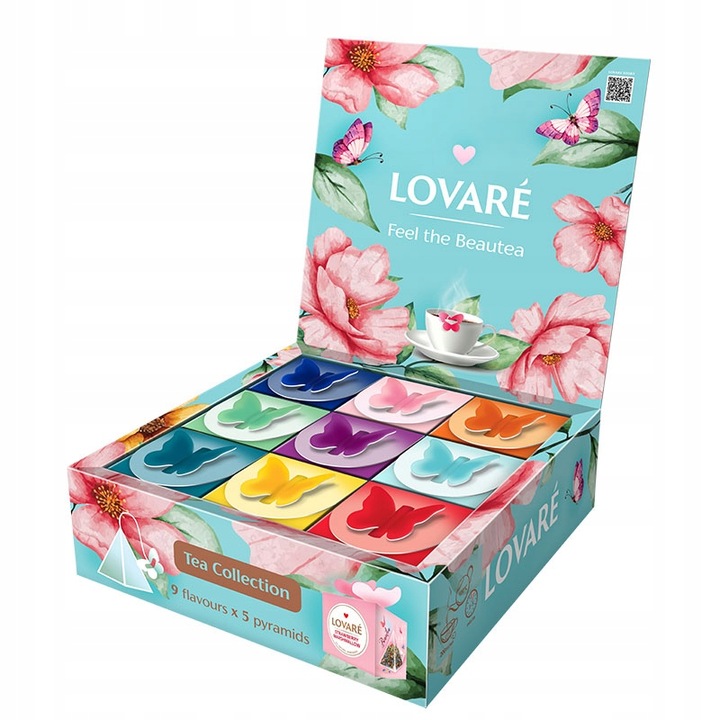 Lovare Butterfly Set Kolekcja Herbat 9 Smaków 45 Piramidek po 2g Prezentowy