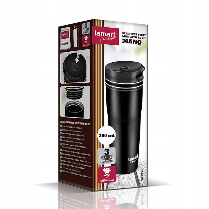 Kubek Termiczny Manq Lamart LT4049 360ml Czarny