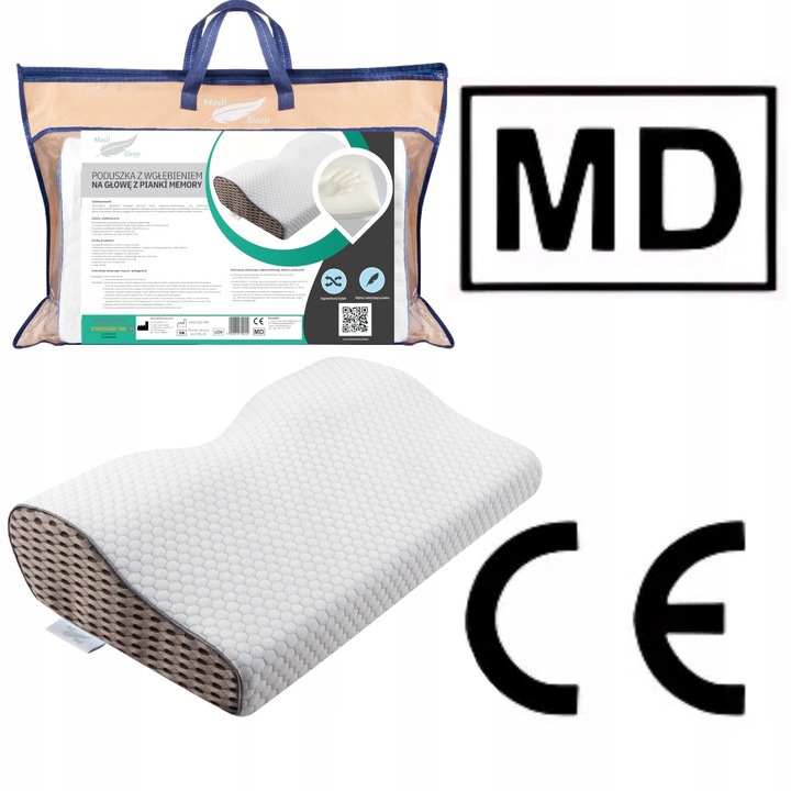 PODUSZKA ORTOPEDYCZNA DO SPANIA NA BOKU I BRZUCHU PROFILOWANA PIANKA MEMORY
