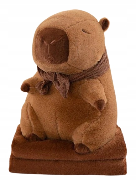 Kapibara koc Przytulanka kocyk Zestaw 3w1 Maskotka kapibara z kocem