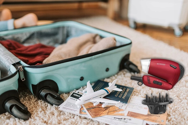 TURYSTYCZNA PODRÓŻNA PORĘCZNA SKŁADANA SUSZARKA DO WŁOSÓW DYFUZOR 1300W