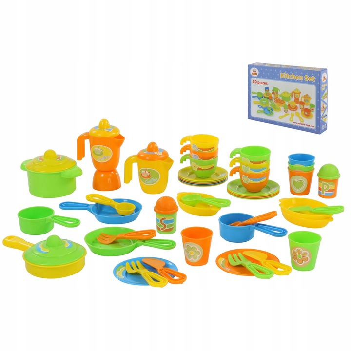 WADER Duży zestaw naczyń w pudełku 50 el garnki