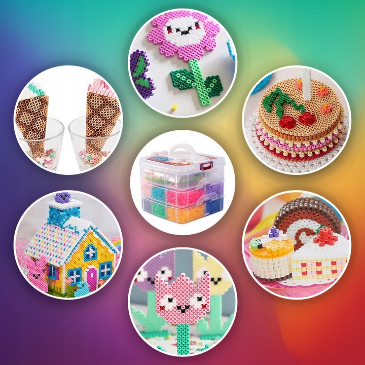 KORALIKI do PRASOWANIA ZESTAW 9000 szt DLA DZIECI SZABLONY WALIZKA PREZENT