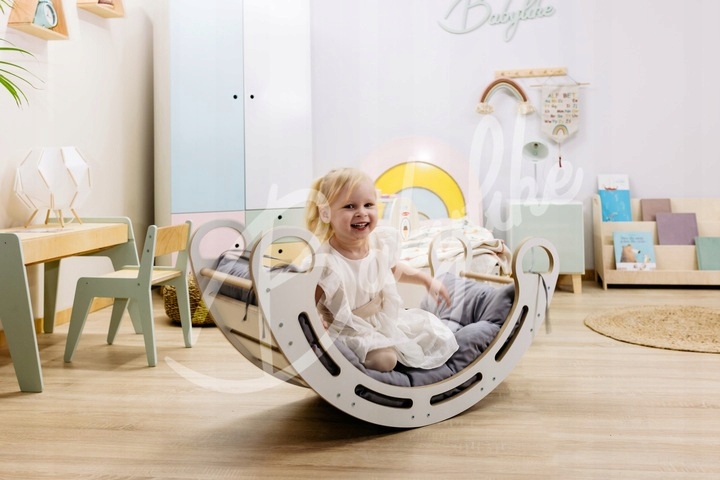 Bujak drewniany z poduszką , bujaczek i poduszka 8