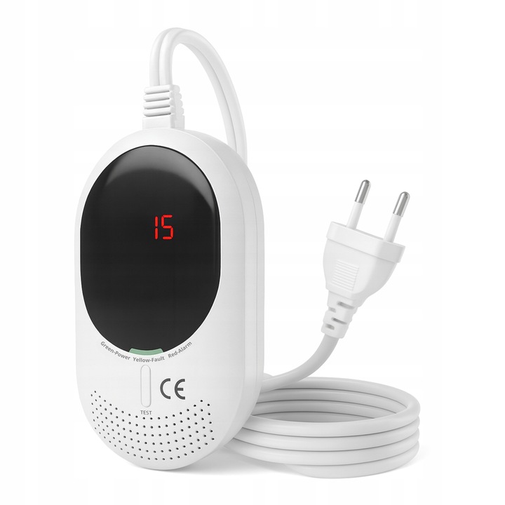 Czujnik Czadu Gazu Ziemnego Detektor Tlenku Węgla CERTYFIKOWANY 85dB LCD