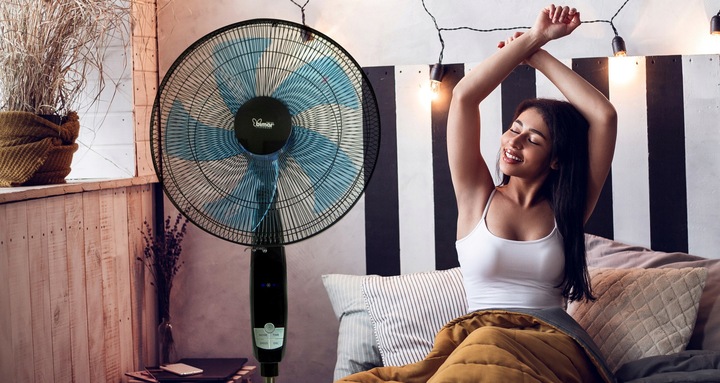 NOWOCZESNY WENTYLATOR podłogowy BIMAR AMA12 CICHY PILOT TIMER OSCYLACJA