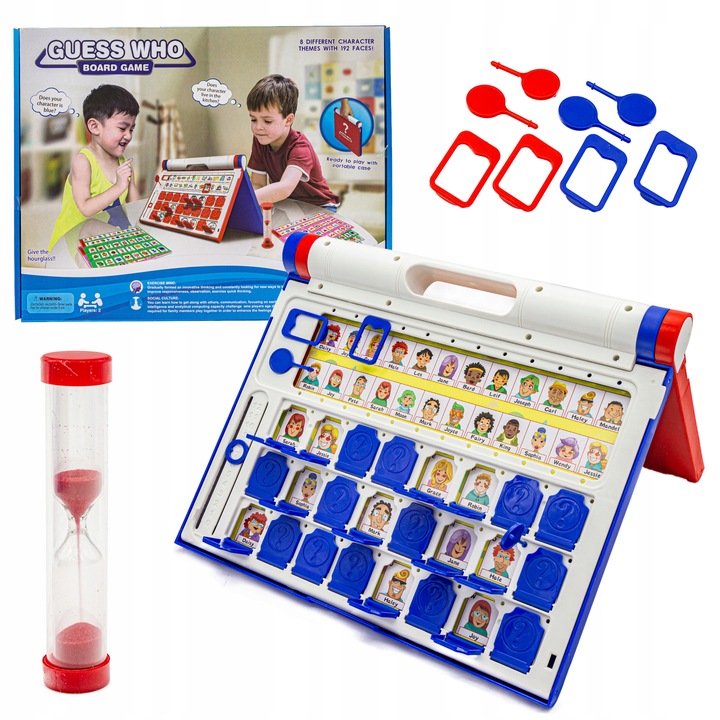 Edukacyjna GRA PAMIĘCIOWA Zgadnij Kto to? PRZENOŚNA WALIZKA 8 PLANSZ