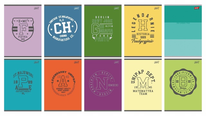 Komplet 10x Zeszyt A5 60k tematyczny ze ściągą