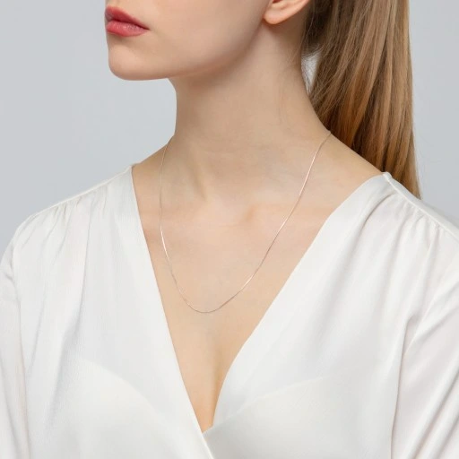 DAMSKI ŁAŃCUSZEK SREBRNY pr. 925 ŻMIJKA 55cm