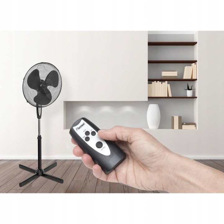 WIATRAK WENTYLATOR PODŁOGOWY 45cm 45W + PILOT
