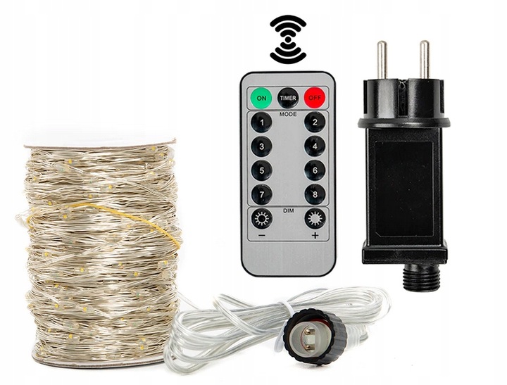 Lampki druciki mikro 1000LED 100 METRÓW + pilot